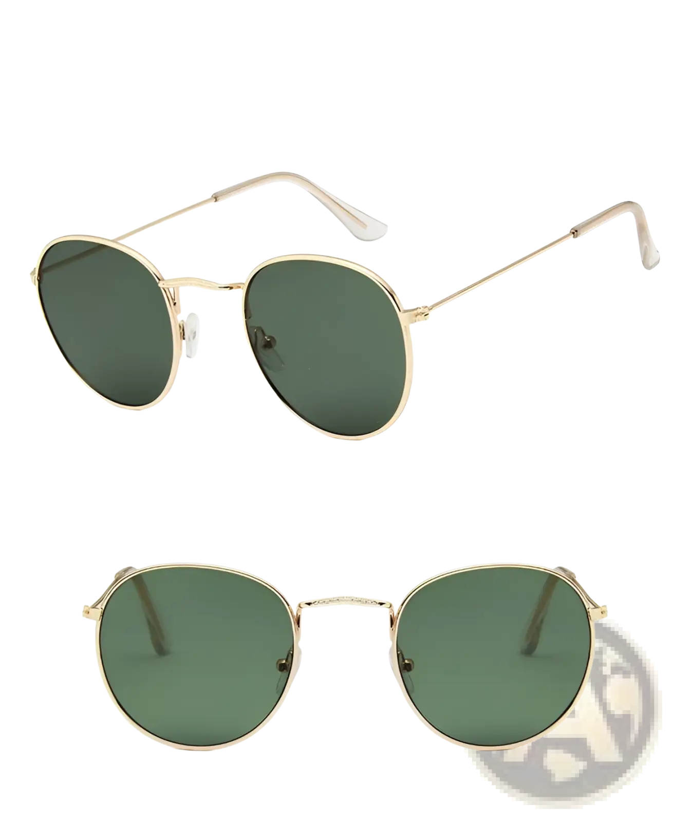 Vintage Round Metallic Mirror Lens Sunglasses