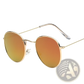 Vintage Round Metallic Mirror Lens Sunglasses