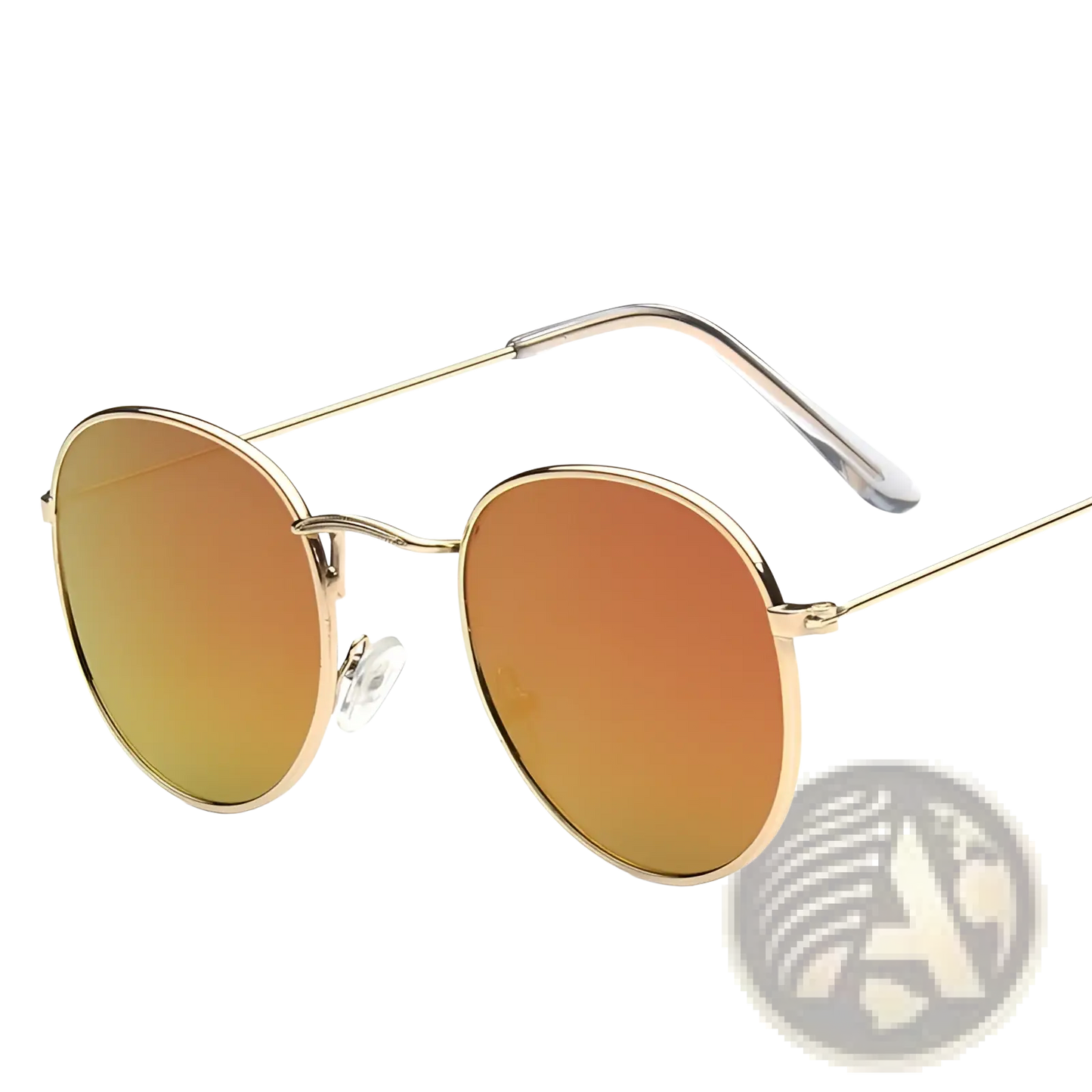 Vintage Round Metallic Mirror Lens Sunglasses