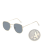 Vintage Round Metallic Mirror Lens Sunglasses