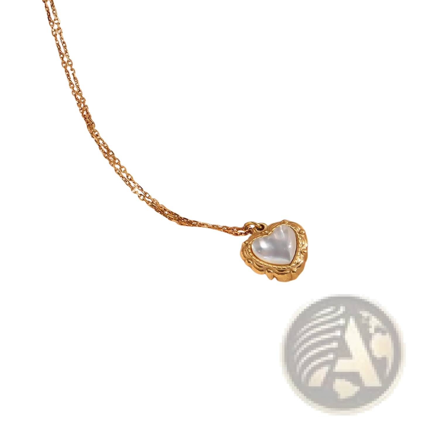 Vintage Shell Heart Pendant 18k Gold Plated Necklace