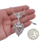 Vintage Silver Filigree Heart Pendant with Red Enamel Center