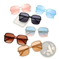 Vintage Square Gradient Uv Protection Fashion Sunglasses