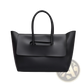 Vintage Structured Leather Tote Bag with Top Handles