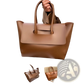 Vintage Structured Leather Tote Bag with Top Handles