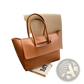 Vintage Structured Leather Tote Bag with Top Handles