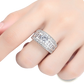 Vintage Zircon Heart Arrow Adjustable Silver Ring