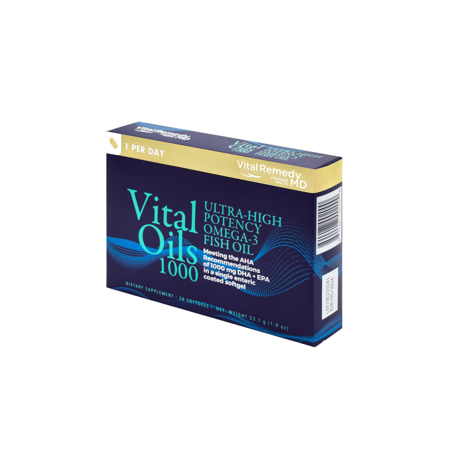 Vital Remedy MD VitalOils1000 Omega-3 Supplement DHA & EPA - 30 capsules