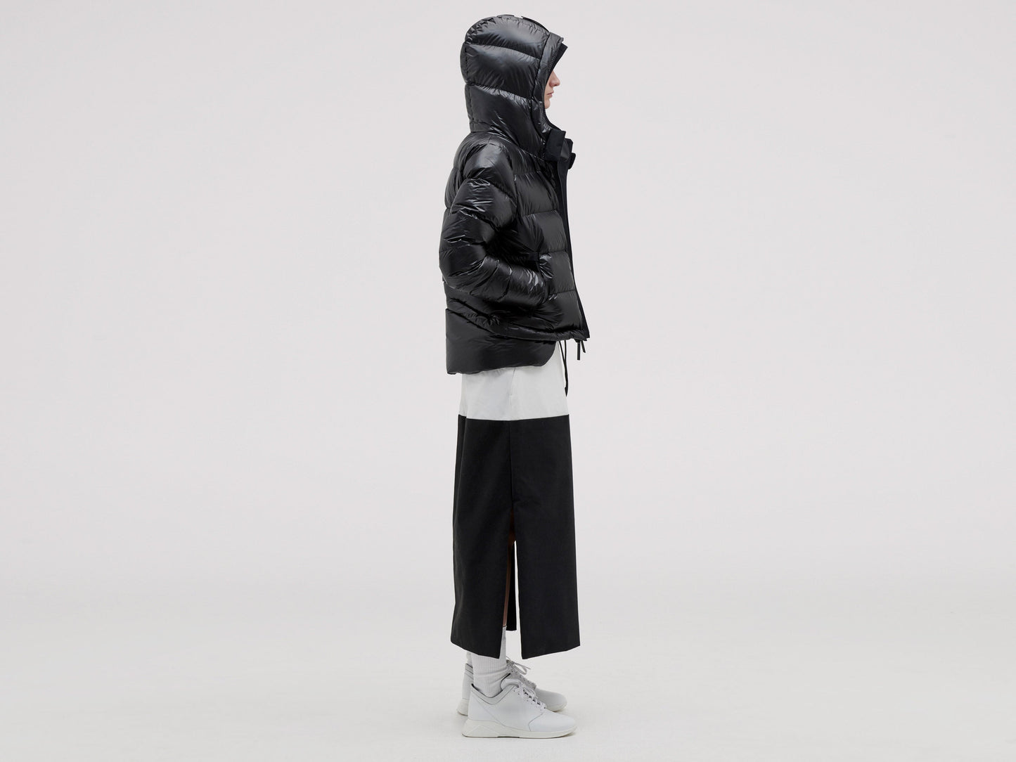 10K Nano Gloss Puffer Jacket Cropped - Black