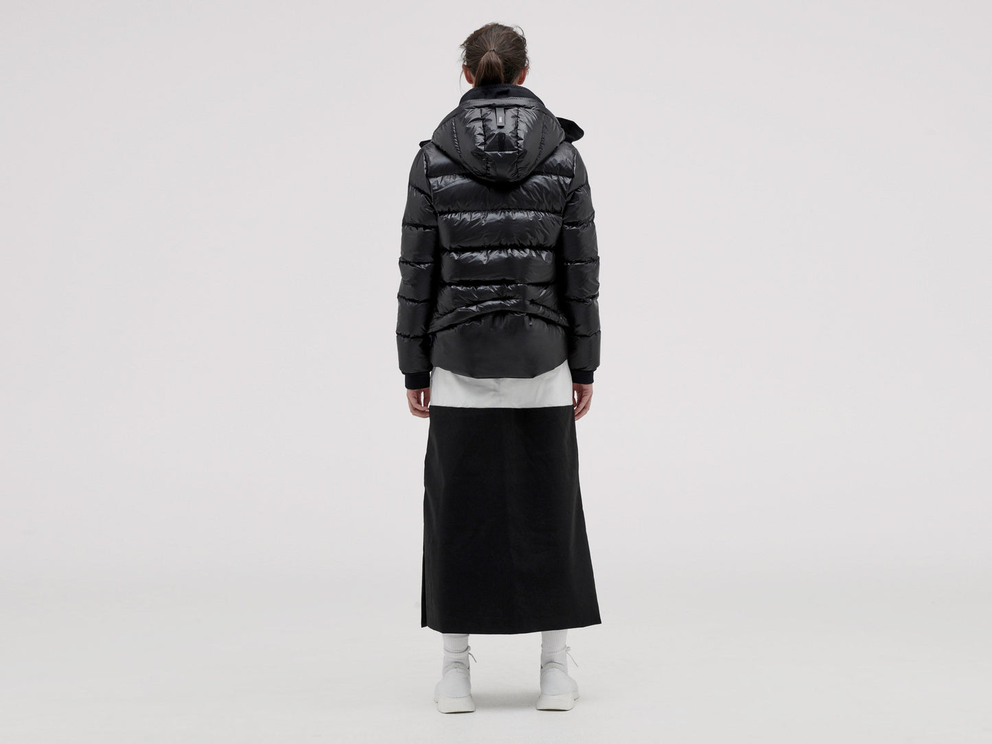 10K Nano Gloss Puffer Jacket Cropped - Black