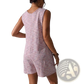 Waffle Knit Button Front Sleeveless Pocket Jumpsuit
