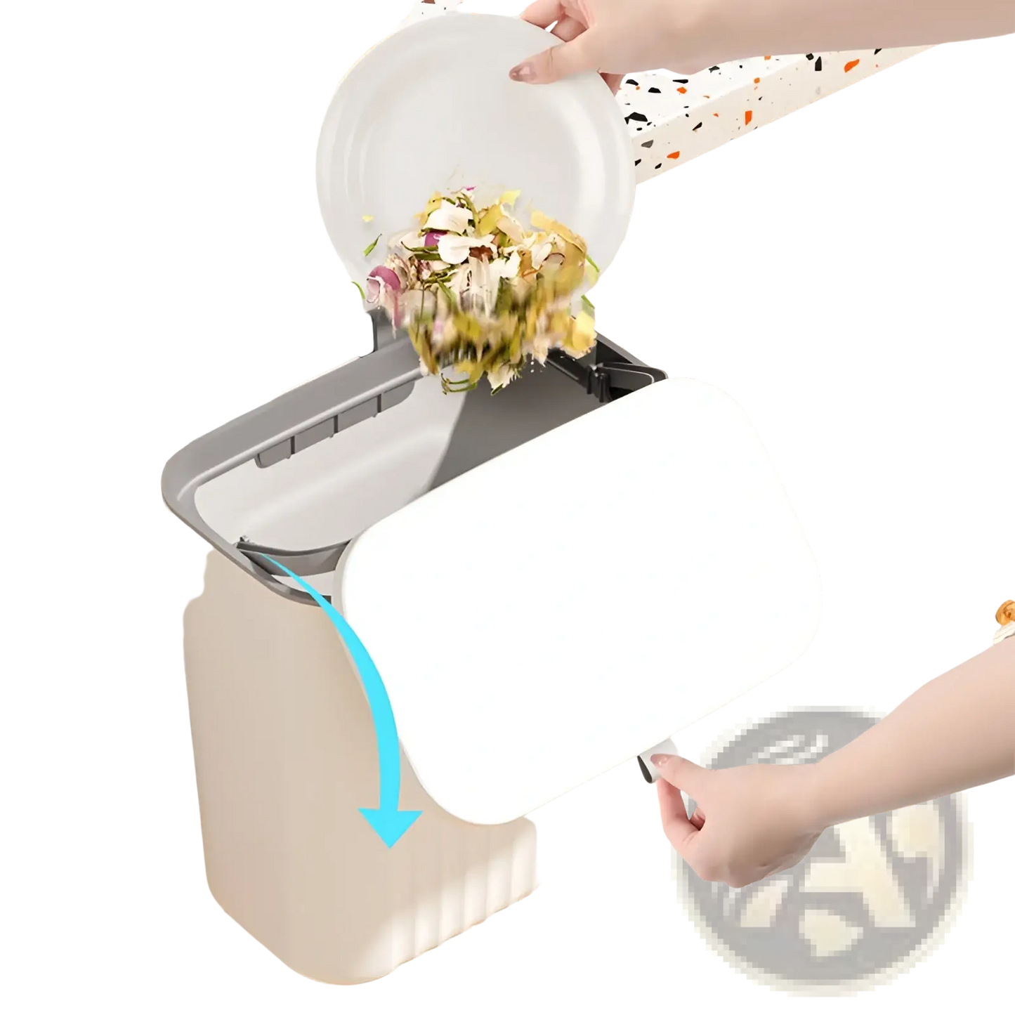 Wall Mounted Kitchen Trash Bin with Lid 9l