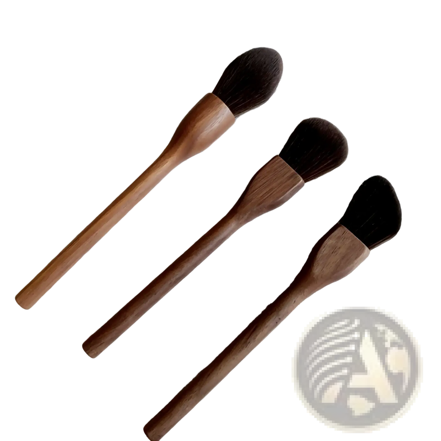Walnut Wood Makeup Brush Set with Soft Fiber Bristles