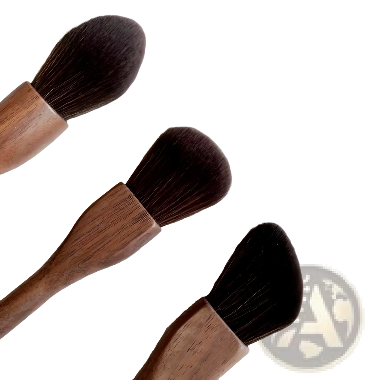 Walnut Wood Makeup Brush Set with Soft Fiber Bristles