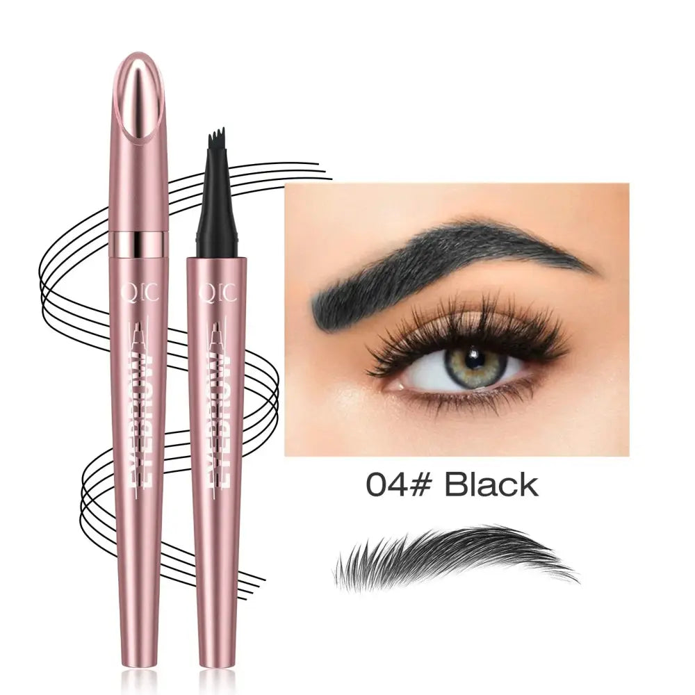 Waterproof 4-fork Liquid Eyebrow Pencil for Natural Definition