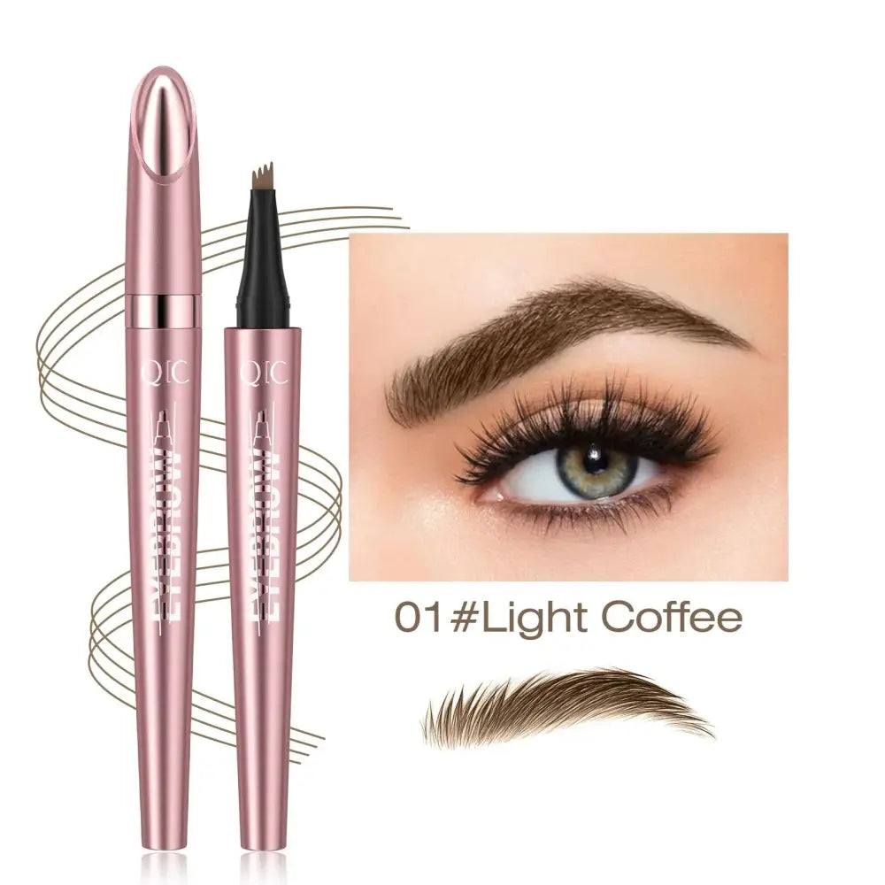 Waterproof 4-fork Liquid Eyebrow Pencil for Natural Definition