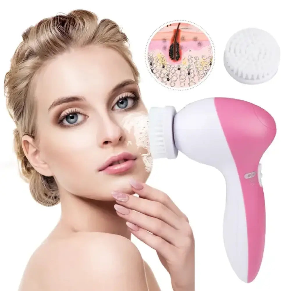 5-in-1 Waterproof Electric Facial Cleansing Spin Brush