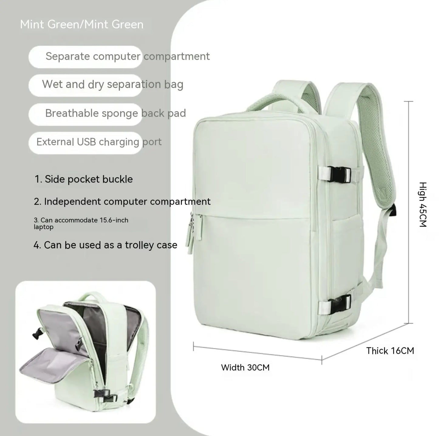 Waterproof Laptop Travel Backpack with Compartments