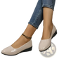 Wedge Flats Crocodile Embossed Patent Leather Shoes