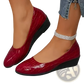 Wedge Flats Crocodile Embossed Patent Leather Shoes