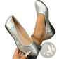 Wedge Flats Crocodile Embossed Patent Leather Shoes