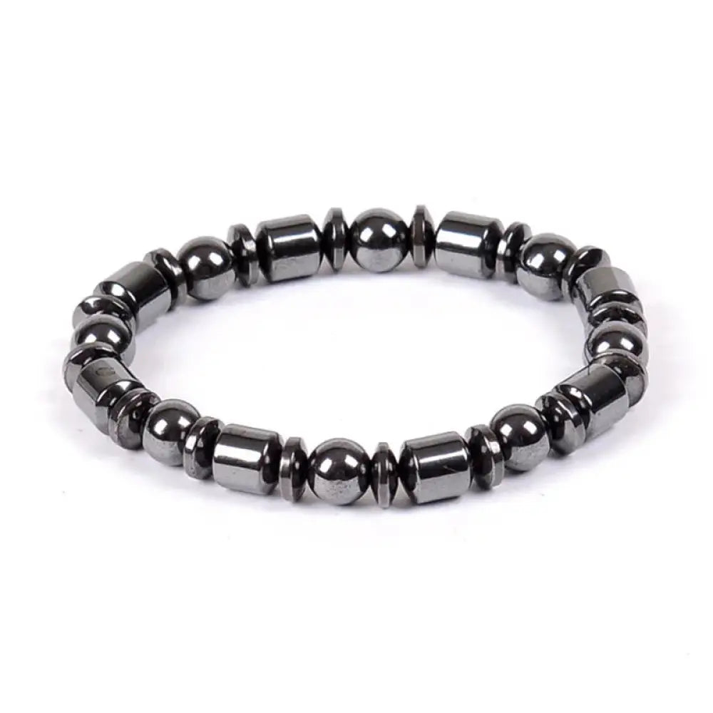 Pentagram Stone Magnetic Hematite Therapy Bracelet