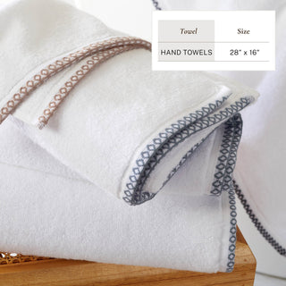 Cotton Border-Stitched 6-Piece Towel Set - Valery Collection