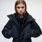 Cropped Down Jacket - Black