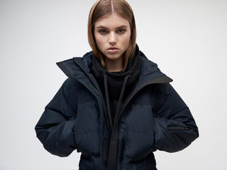 Cropped Down Jacket - Black