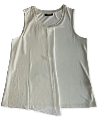 Alfani Women's Solid Overlay Sleeveless Top White Size Small