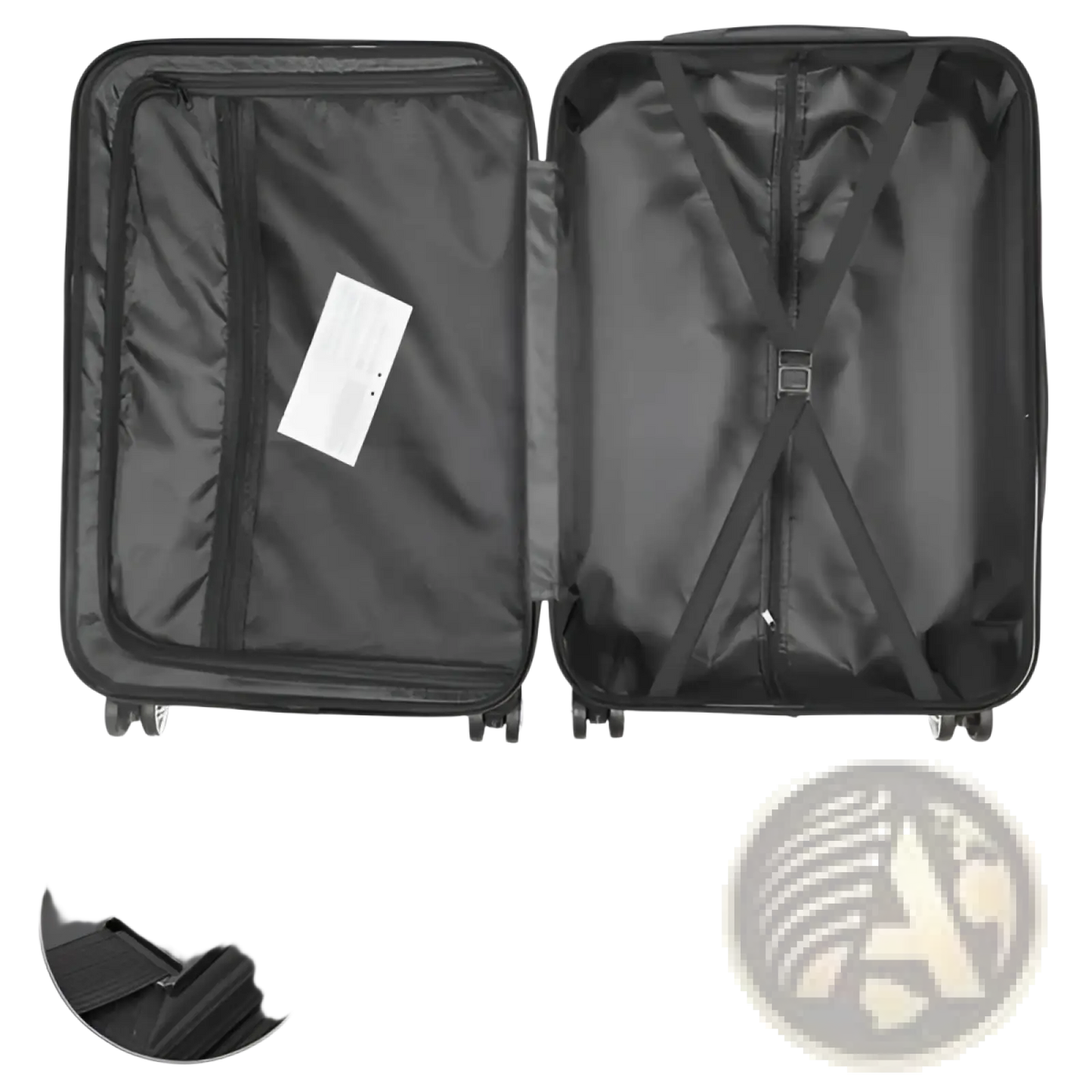 White 3 Piece Hard Shell Spinner Suitcase Set