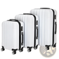 White 3 Piece Hard Shell Spinner Suitcase Set