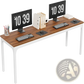 White Computer Desk with Minimalist Wood Top