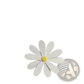 White Daisy Leather Bag Charm Keychain Pendant