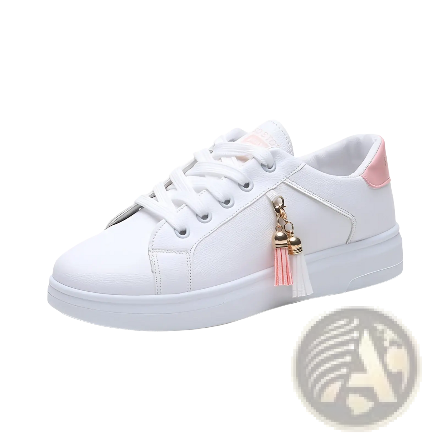 White Leather Tassel Sneakers Breathable Sports Shoes