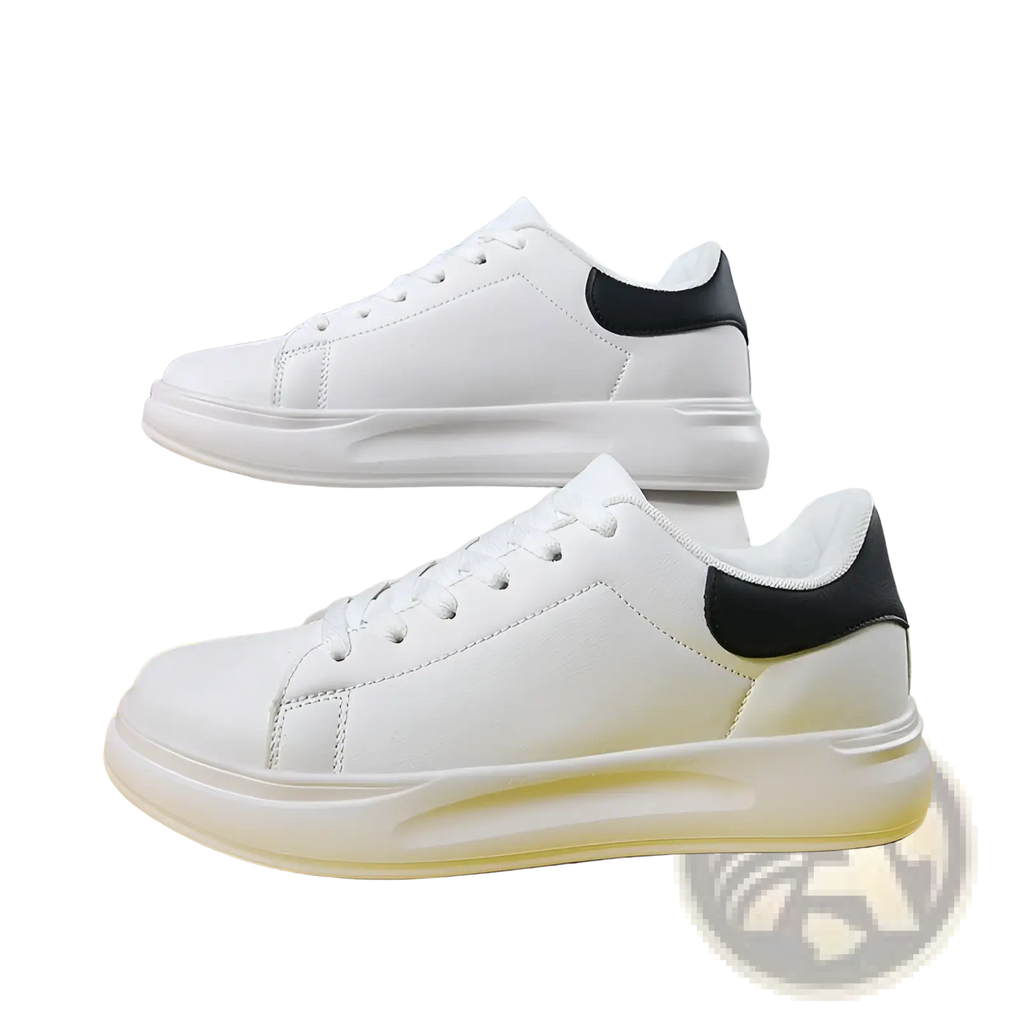 White Leather Waterproof Chunky Leisure Sneakers