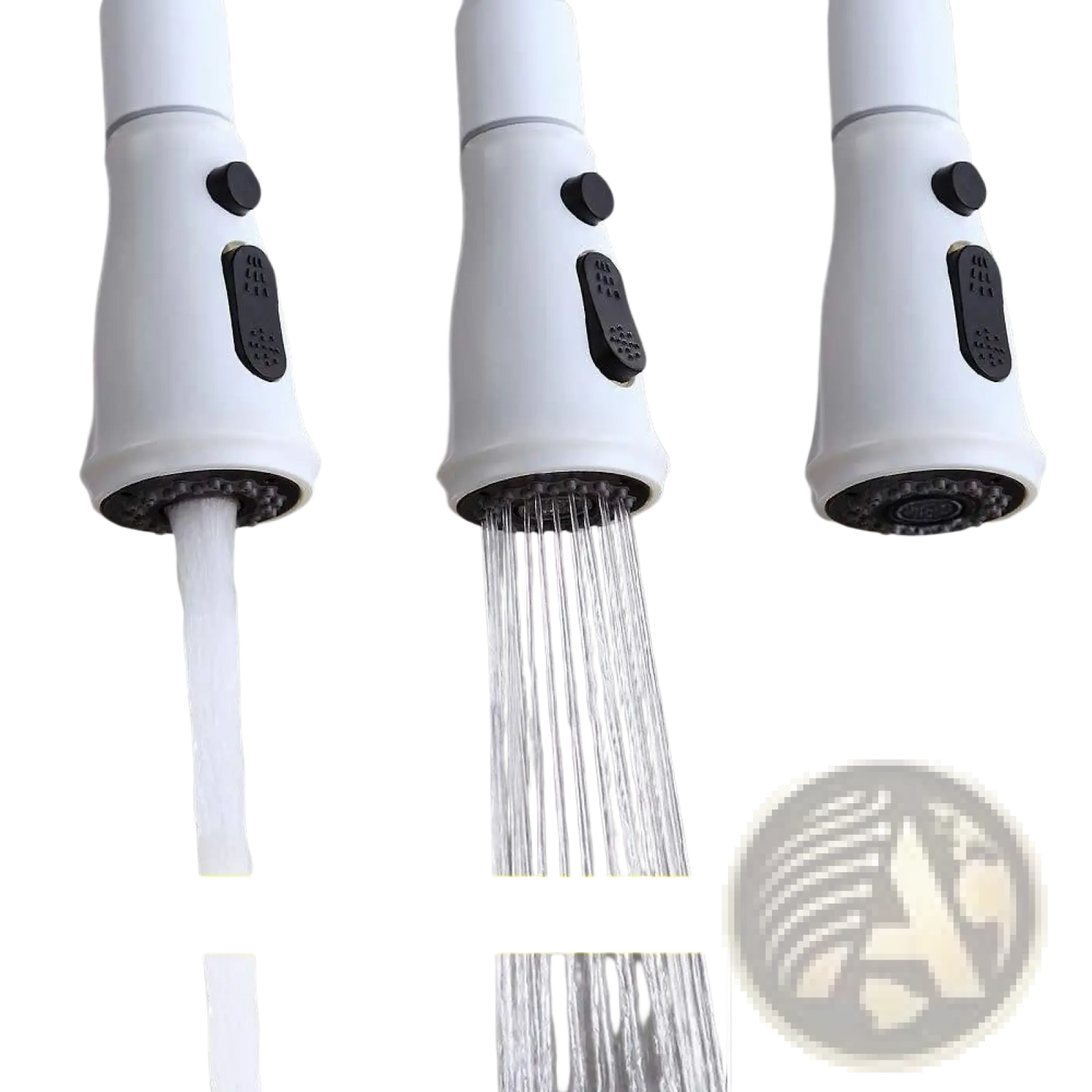 White Matte Kitchen Faucet with Pull Down Sprayer