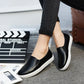 Women's Minimalist Korean Style Leather Slip-on Sneakers