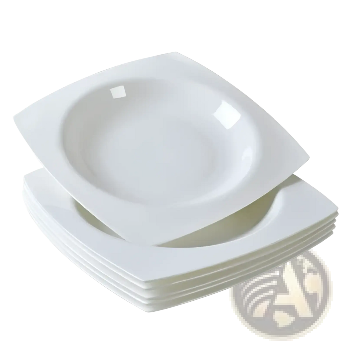 White Square Ceramic Salad Plate Set of 6