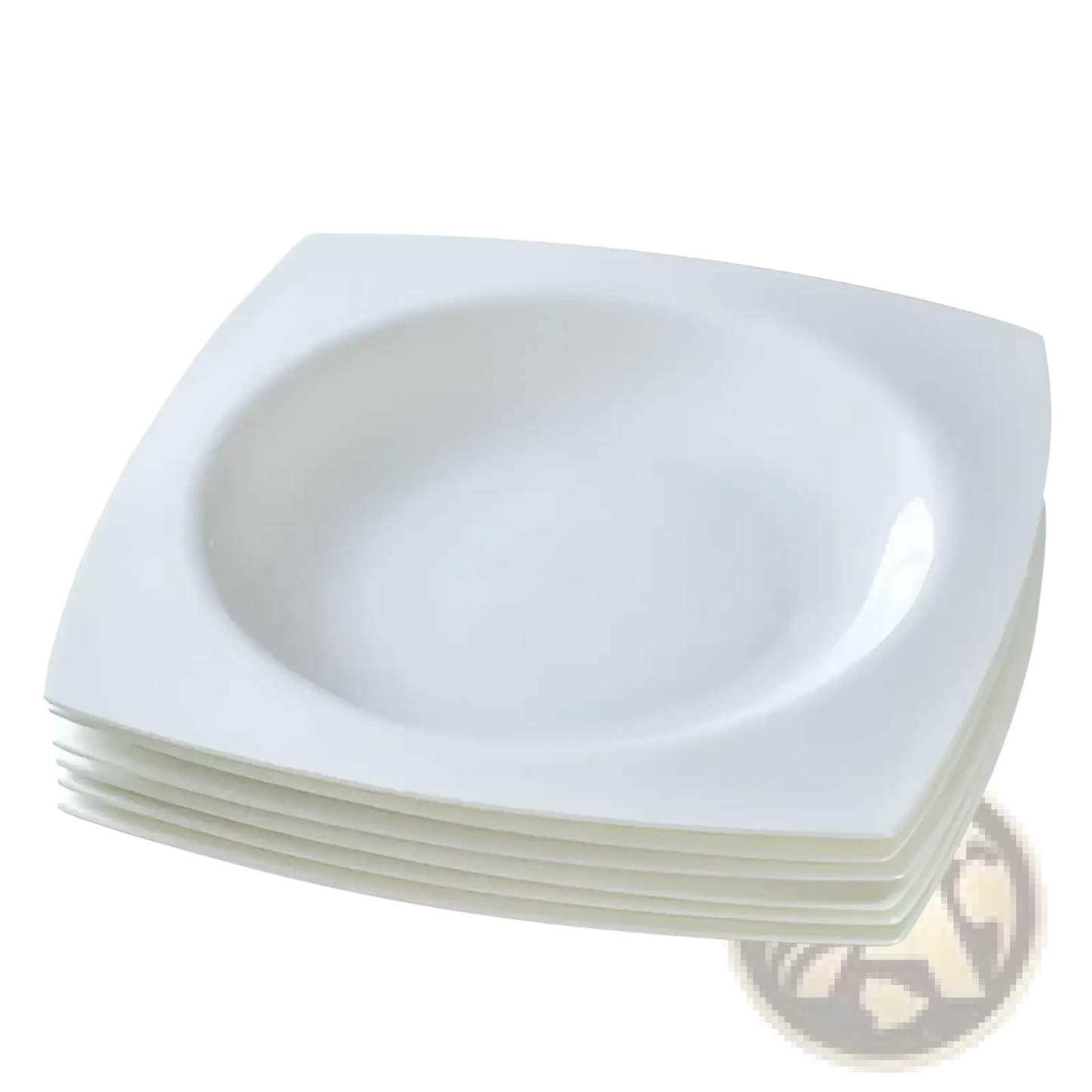 White Square Ceramic Salad Plate Set of 6