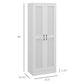 Modern Tall White Kitchen Pantry Cabinet with Adjustable Shelves