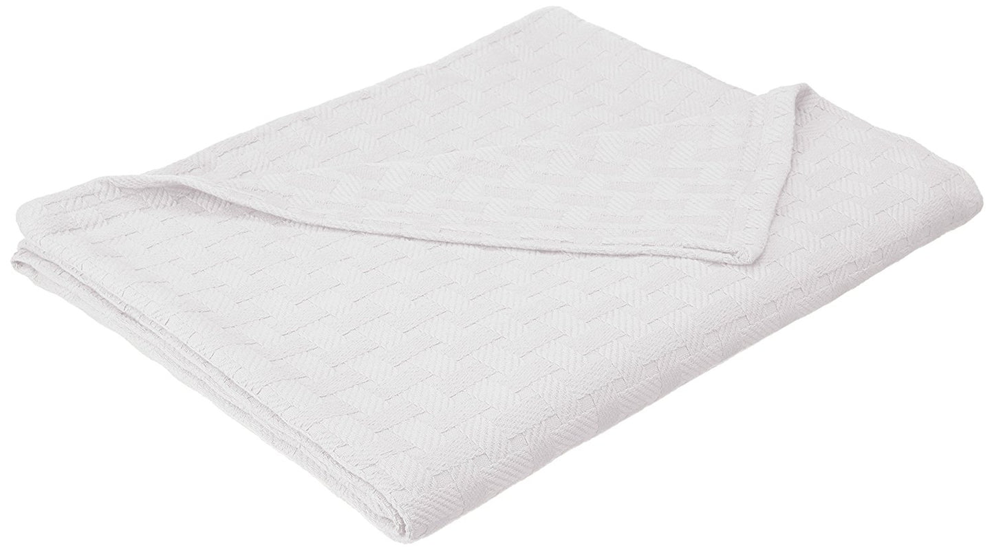 Homvare Super Soft  Cotton Basket Weave Blanket/Throw 90" x 90"