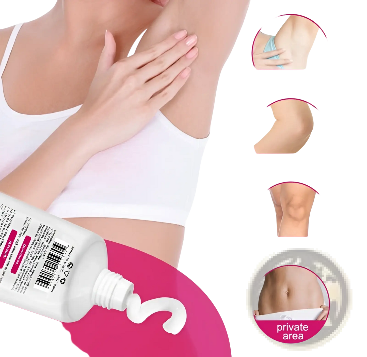 Whitening Cream for Sensitive Areas with Collagen