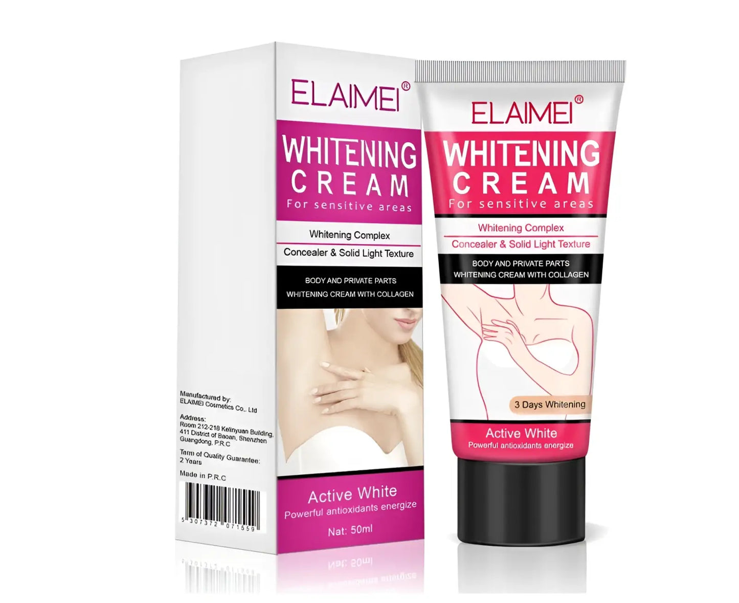 Whitening Cream for Sensitive Areas with Collagen