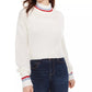 Planet Gold Juniors' Turtleneck Cropped Sweater White Size Large