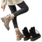 Winter Boots Women's Beige Suede Shearling Shoes