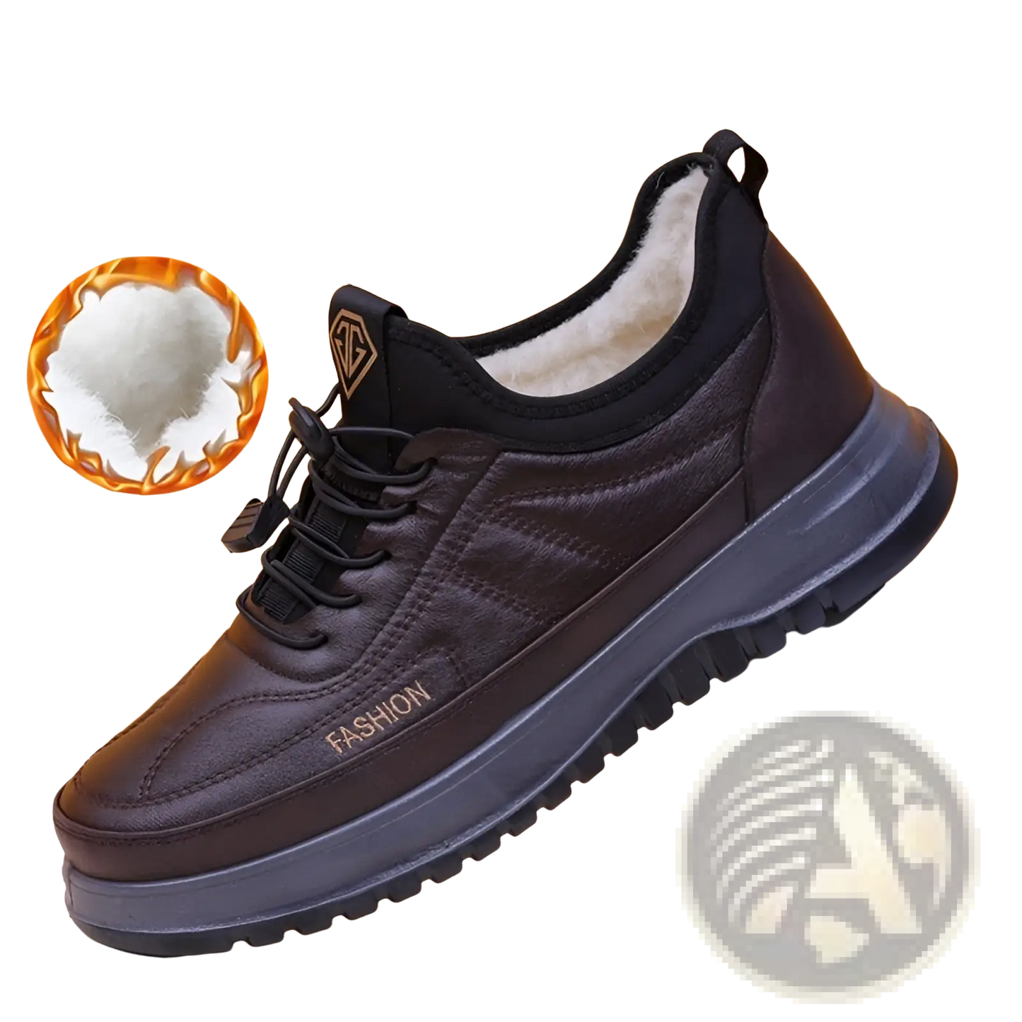 Winter Fleece Lined Leather Sneakers for Men