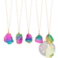 Wire Wrapped Rainbow Quartz Crystal Pendant Necklace