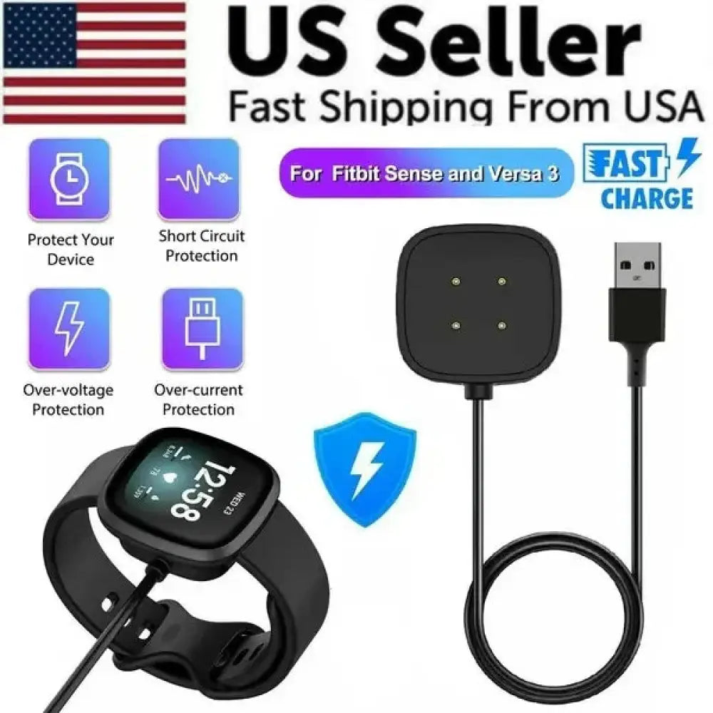 Fitbit Sense and Versa 3 4 Magnetic Usb Fast Charging Dock