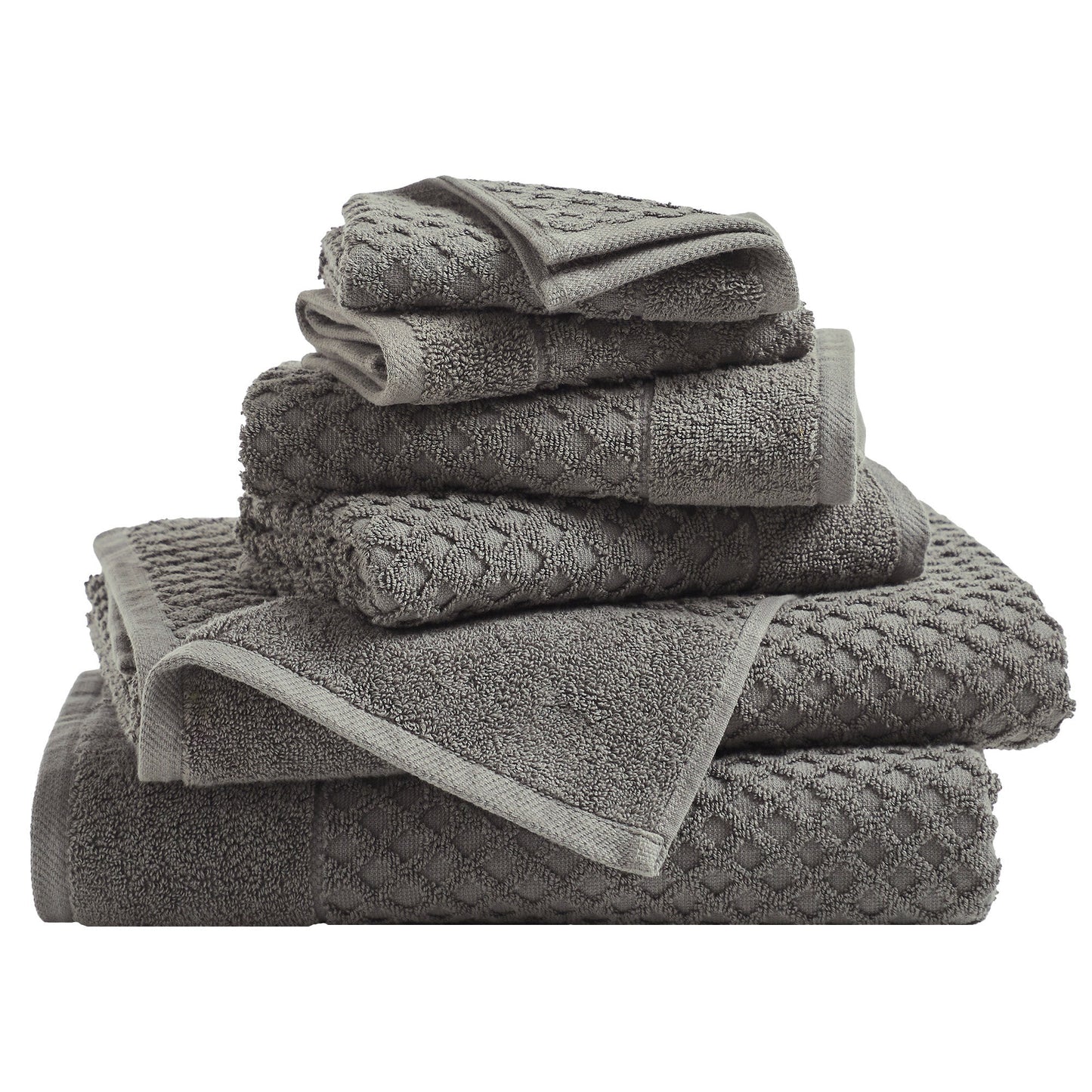 Cotton Diamond Waffle Weave Bath Towel Set - Grayson Collection